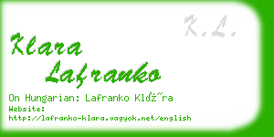 klara lafranko business card